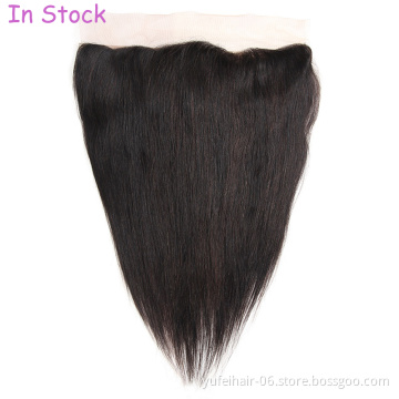 Stock Brazilian Human Hair 13X4 13X6 Lace Frontal With Baby Hair Ear to Ear Lace Frontal Closure Remy Hair In Stock